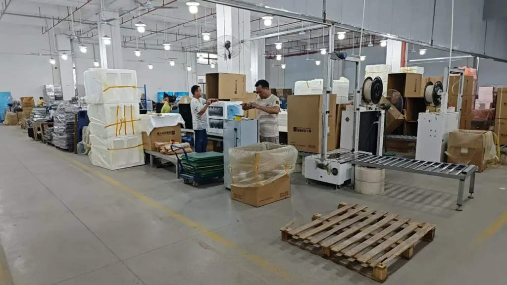 Disinfection cabinet assembly area