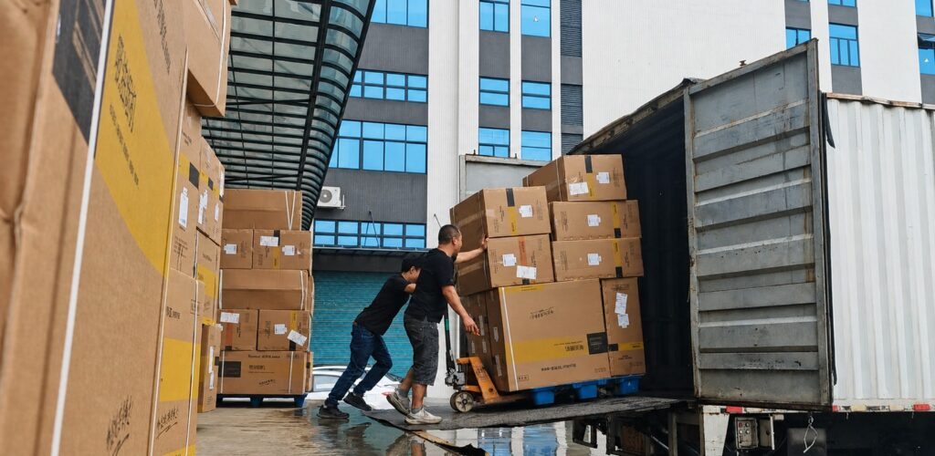 Loading packed appliances for shipment